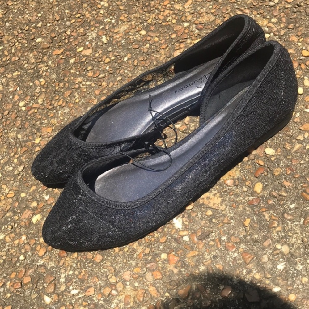 Black Mesh Women Flats